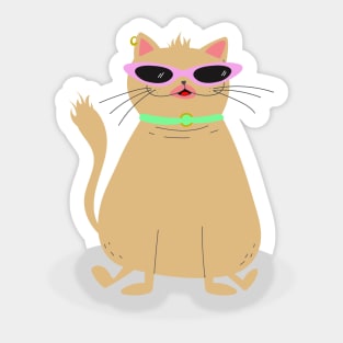 Cat wearing sunglasses Sticker